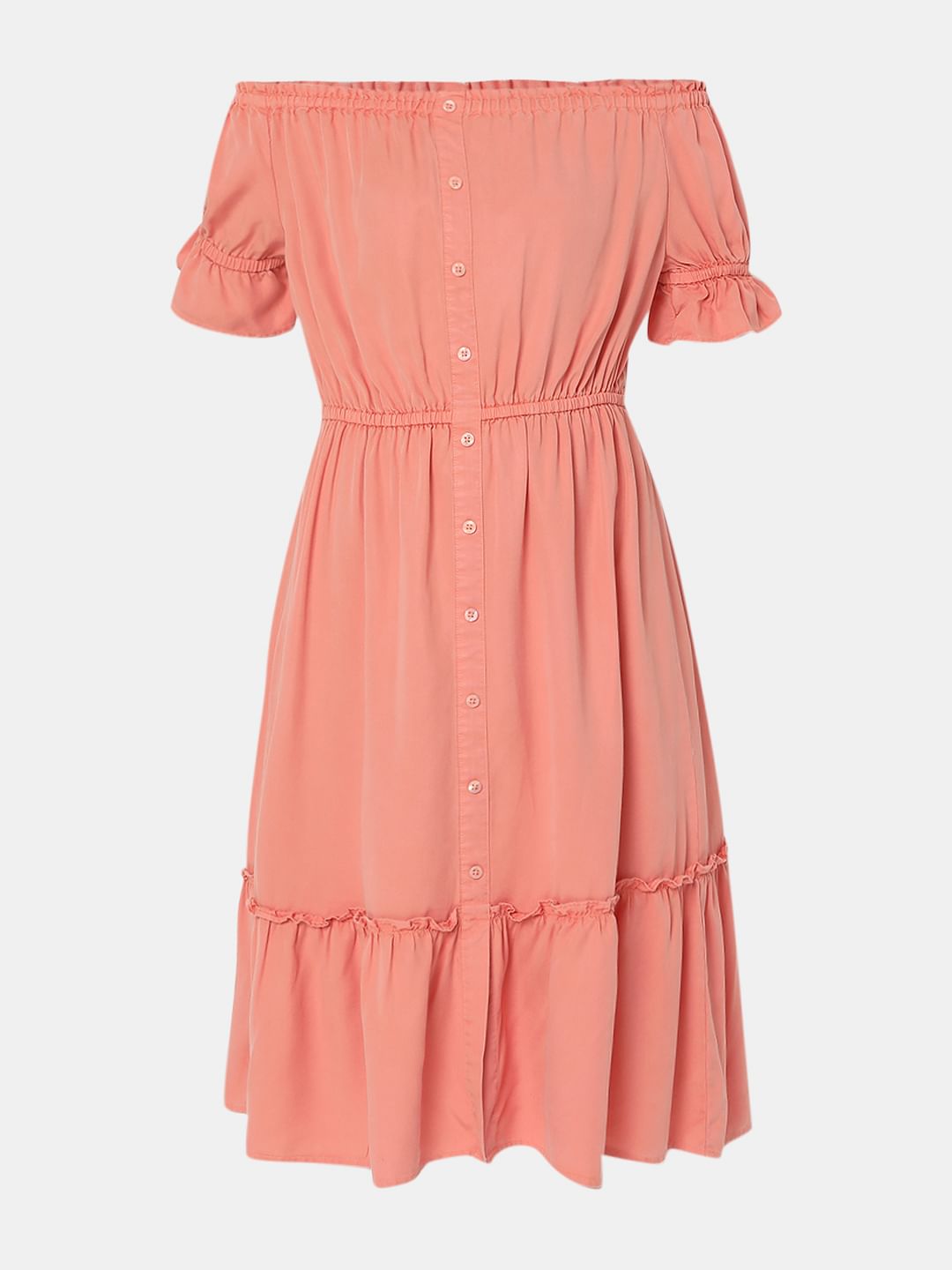 Peace Overdyed Off-Shoulder Dress