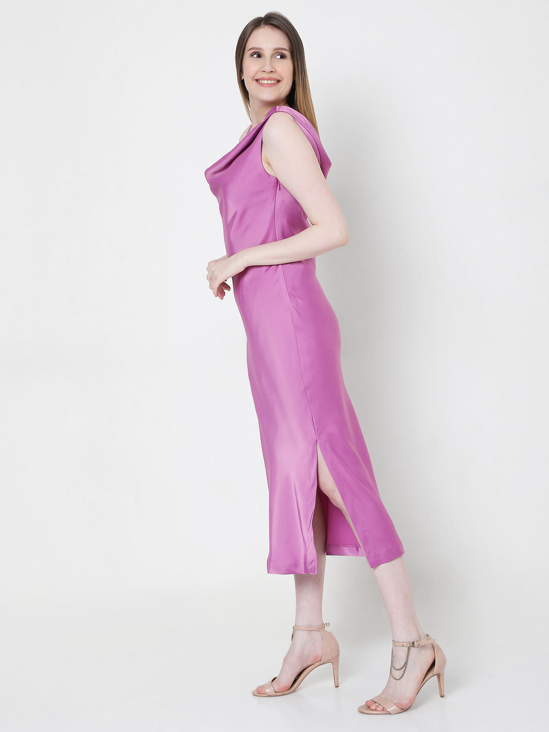 Purple Bodycon Midi Dress