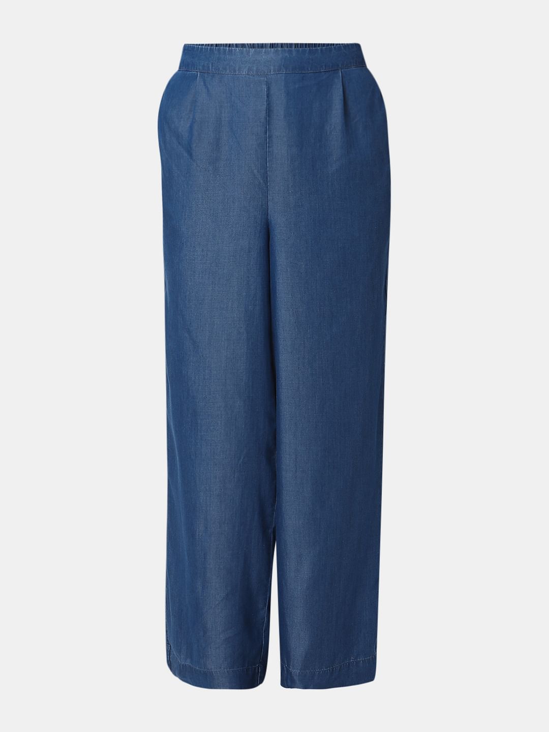 Blue Tencel Flared Co-Ord Set Pants