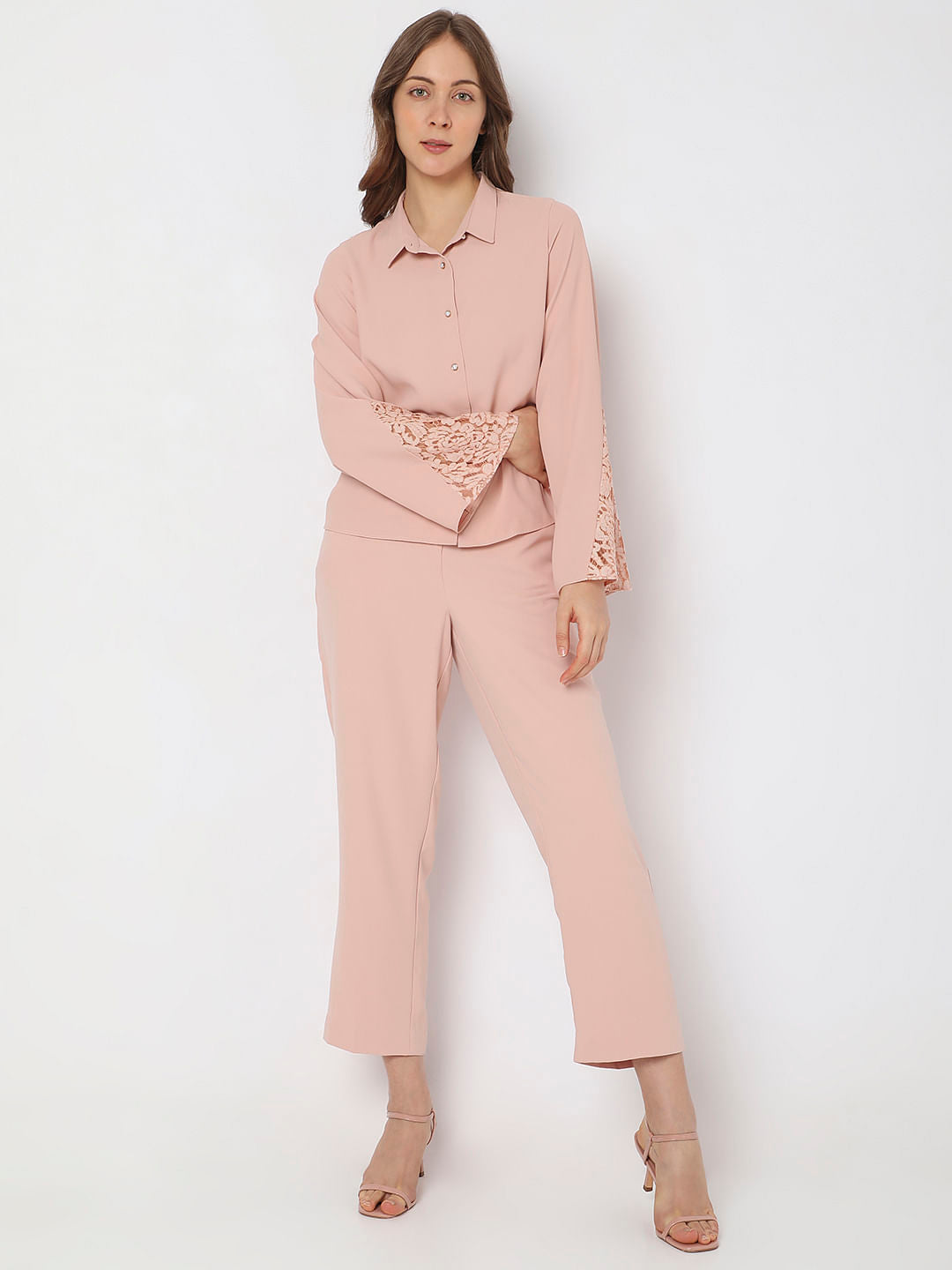 Pink Tailored Co-Ord Set Shirt