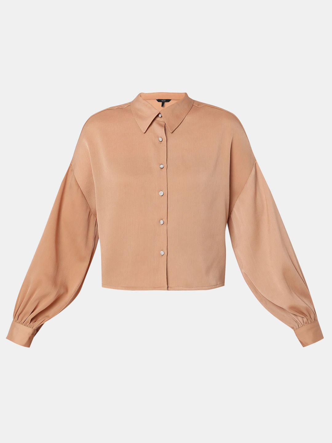 Brown Satin Co-Ord Shirt