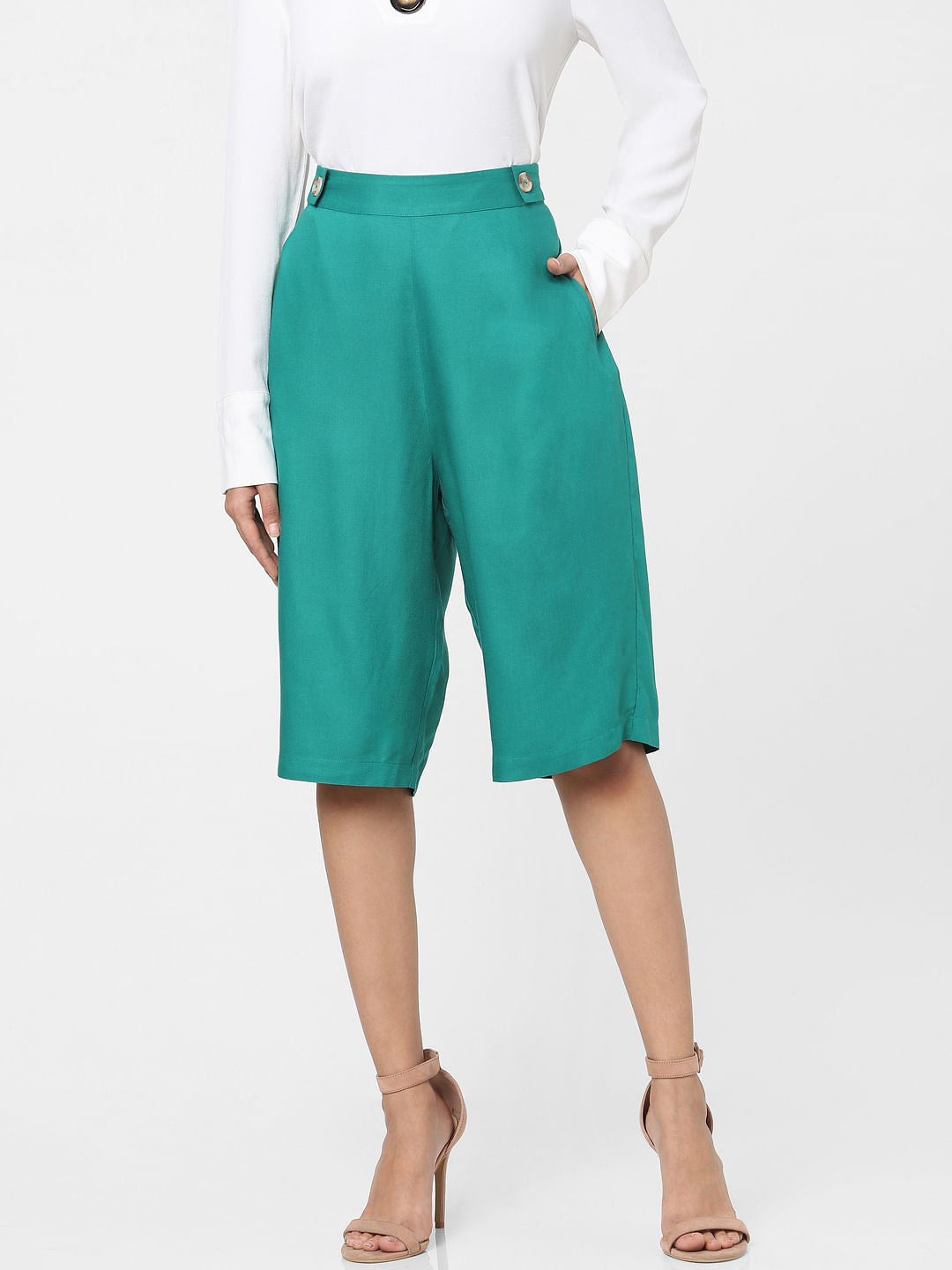 Green High Rise Pants