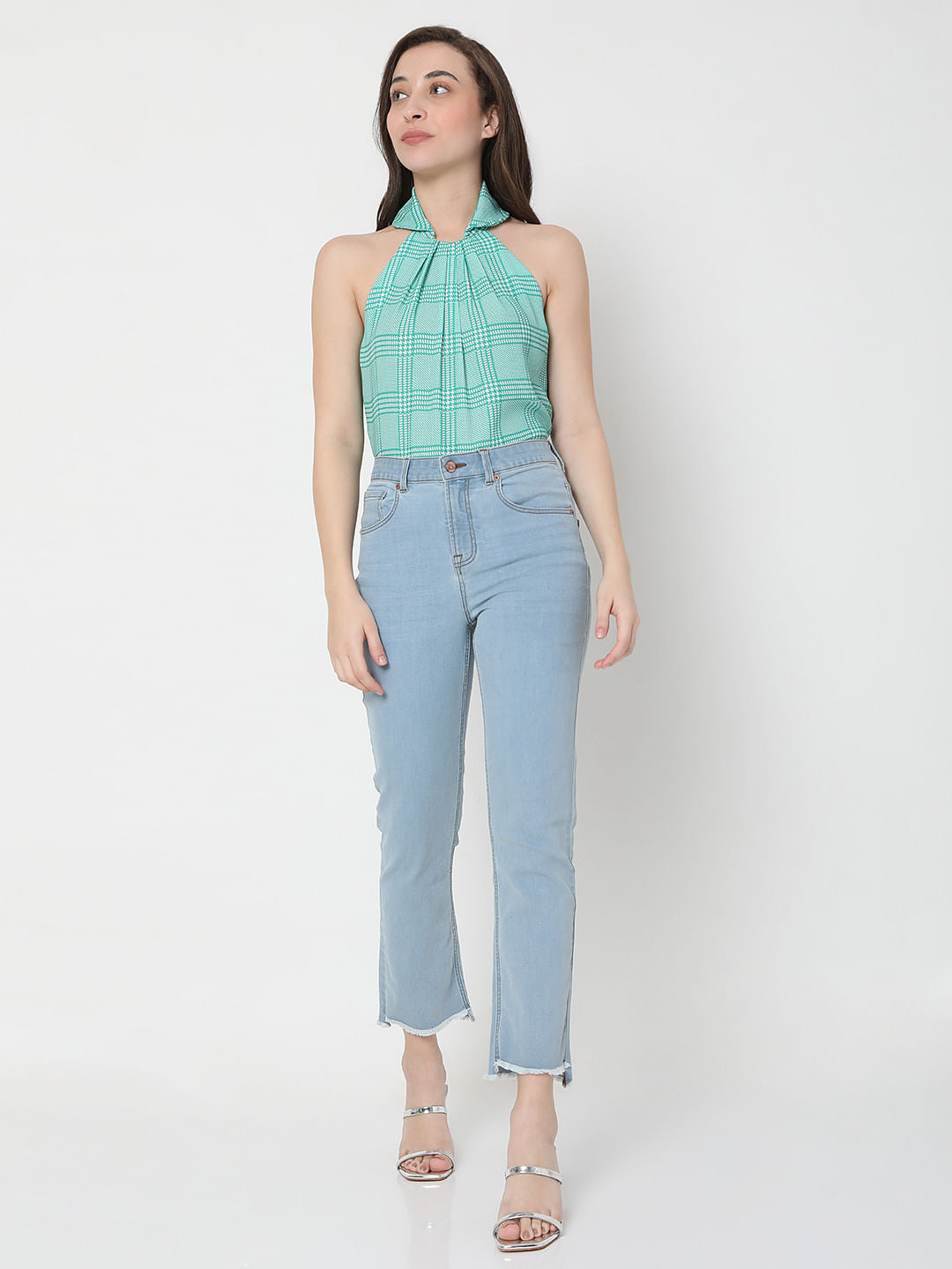 Light Blue High Rise Jade Straight Jeans