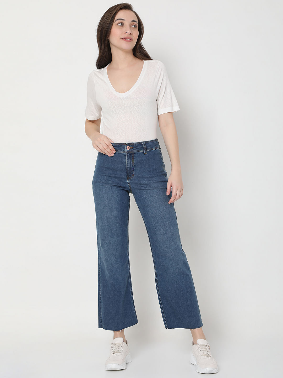 Blue High Rise Zoey Wide-Leg Jeans
