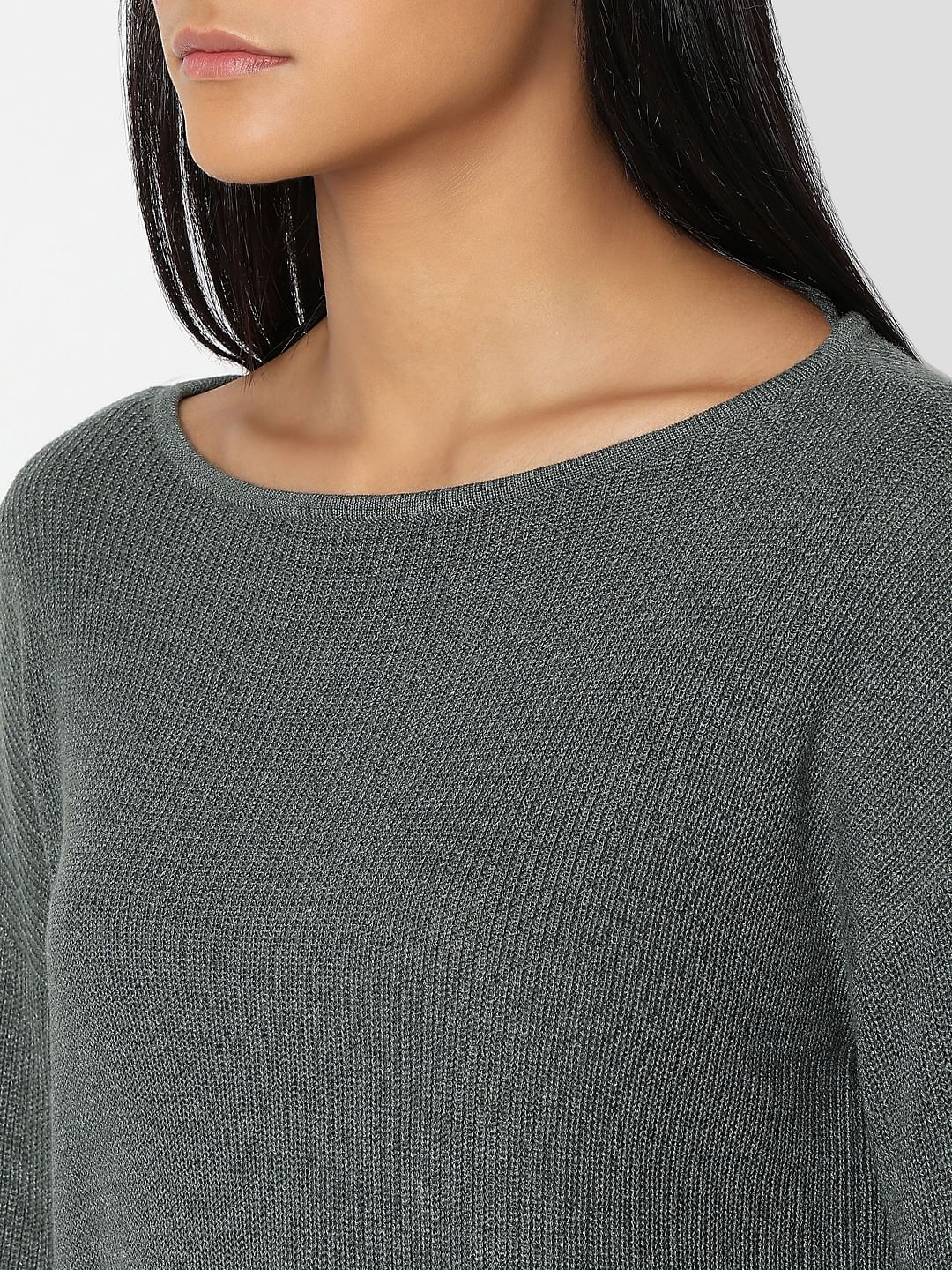 Green Boatneck Pullover