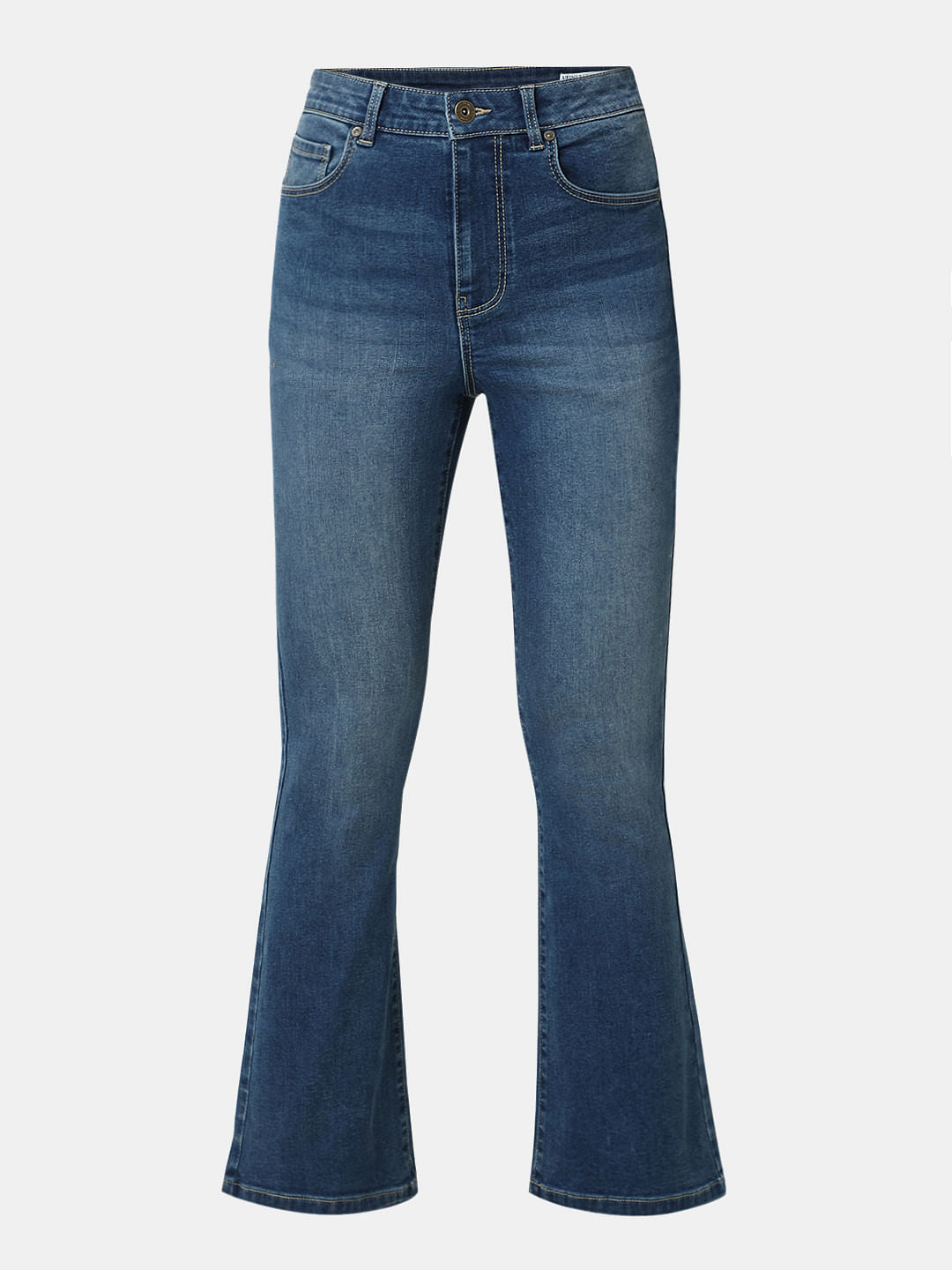 Blue High Rise Flared Jeans
