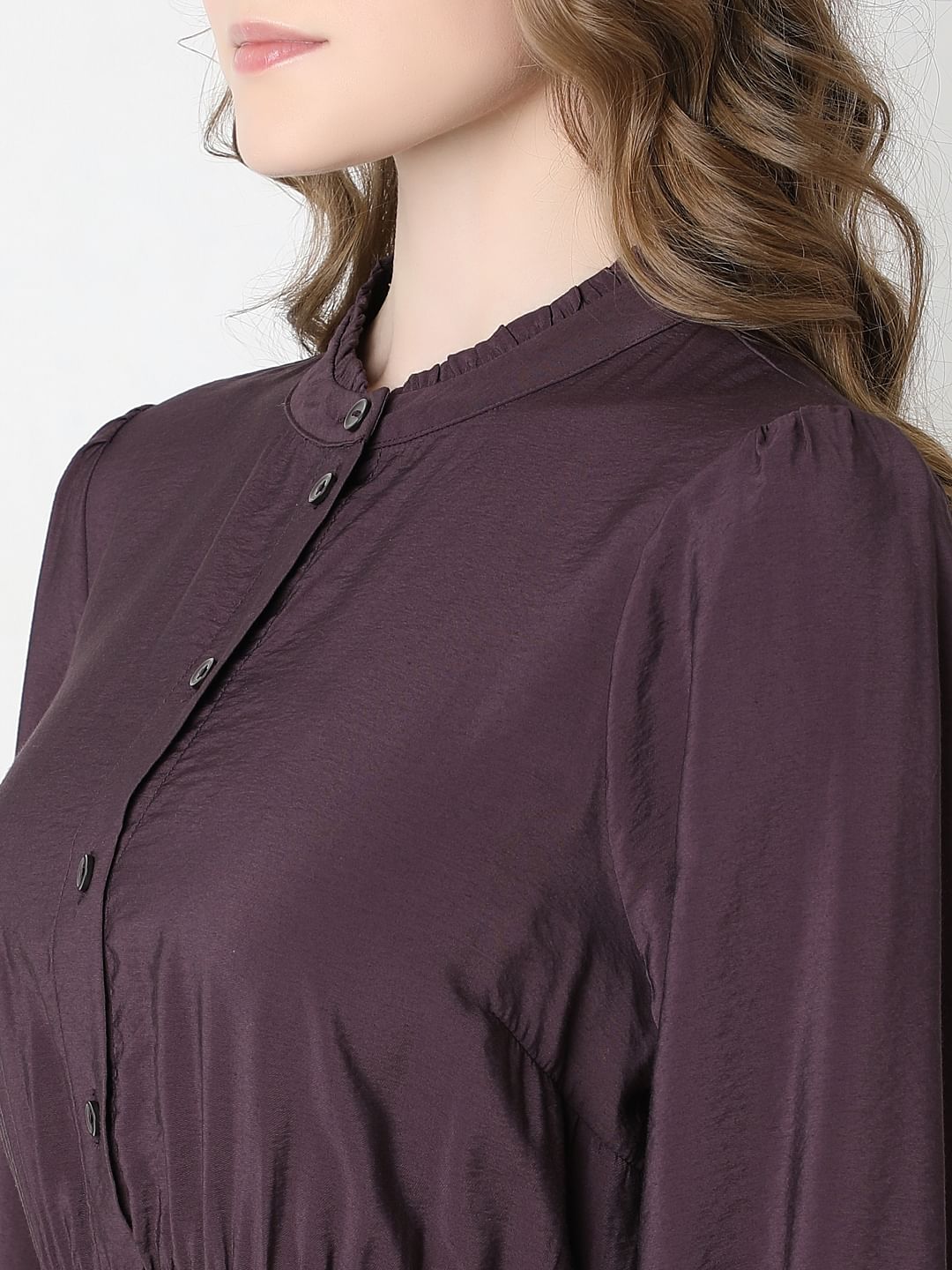 Plum Tiered Fit & Flare Dress