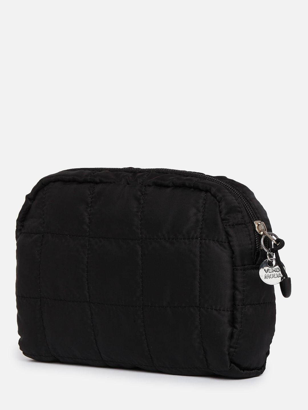Black Quilted Makeup Pouch