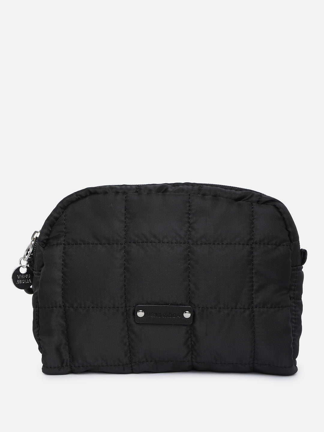 Black Quilted Makeup Pouch