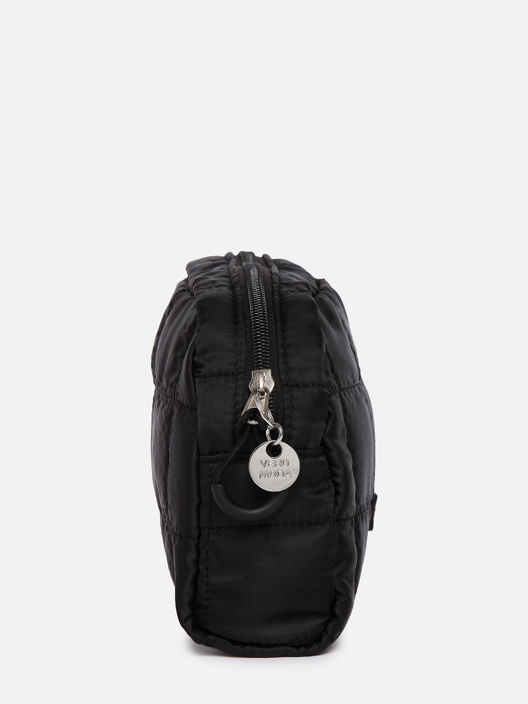 Black Quilted Makeup Pouch