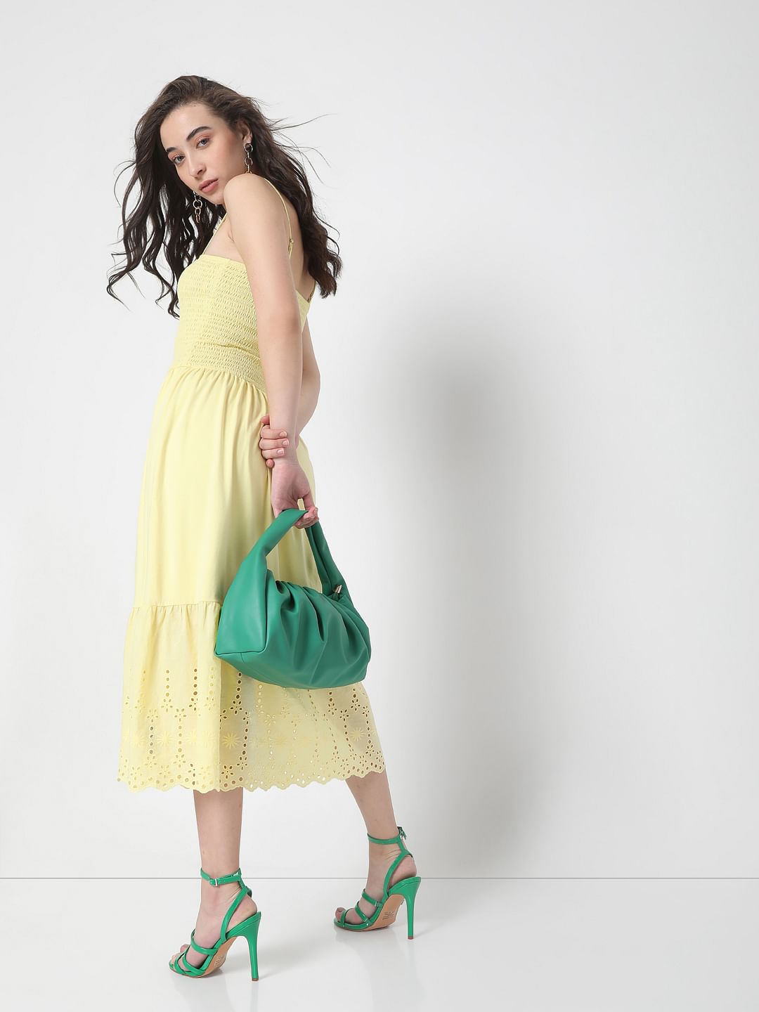 Green Pleated Shoulder Bag