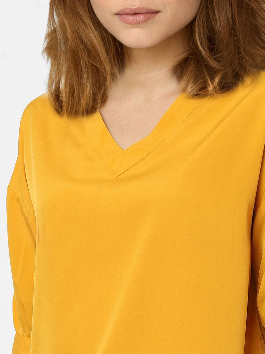 Yellow V-Neck Top