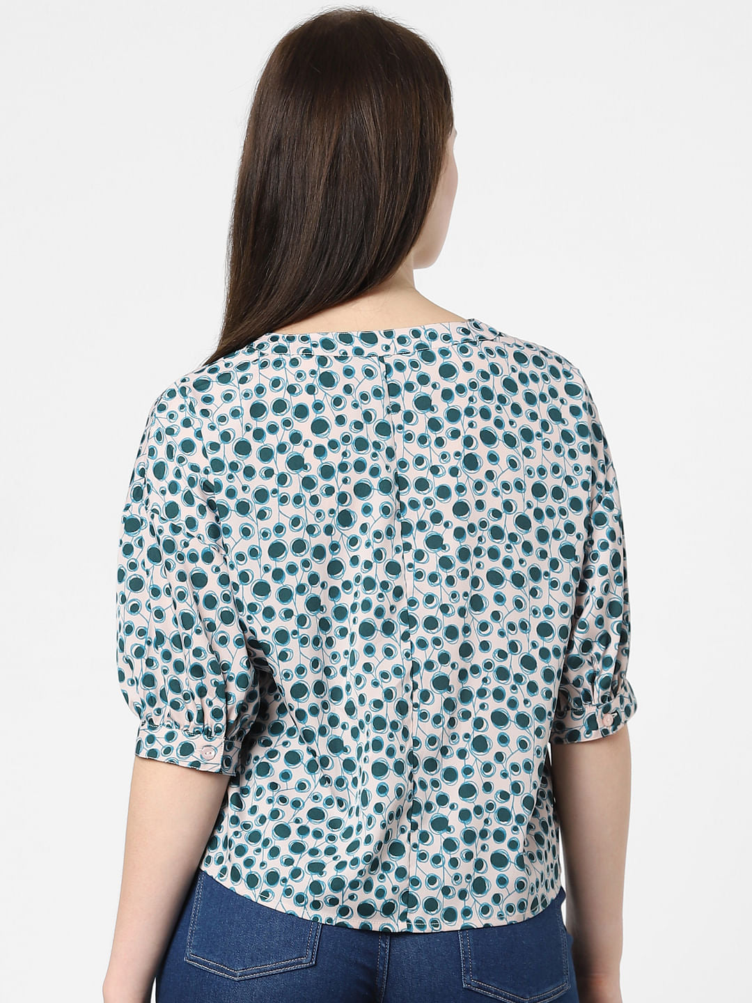 Black Abstract Print Top