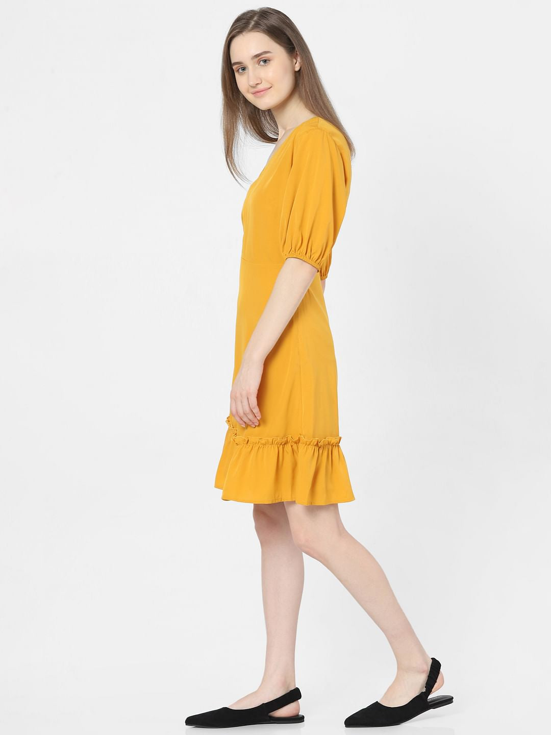 Yellow Fit & Flare Dress