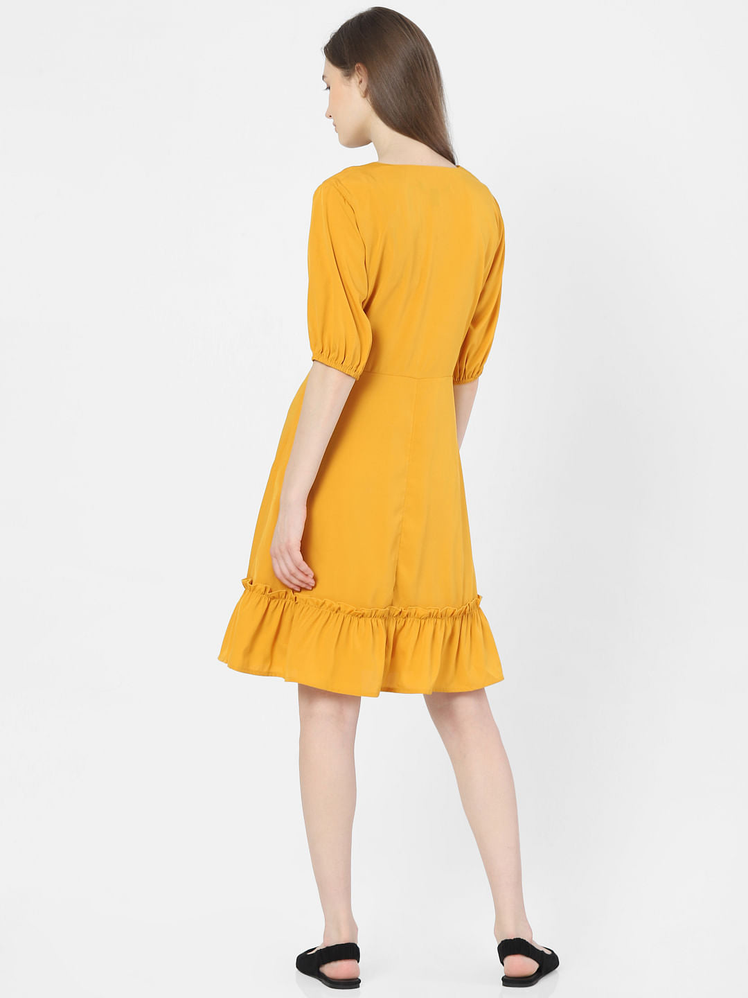 Yellow Fit & Flare Dress