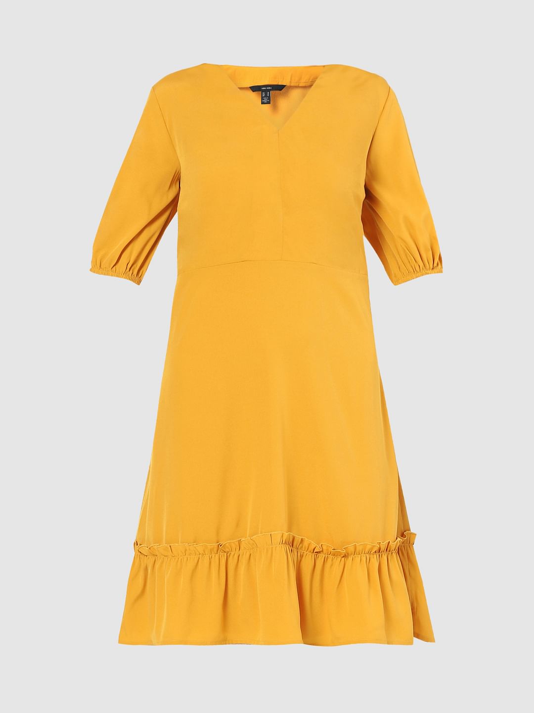 Yellow Fit & Flare Dress