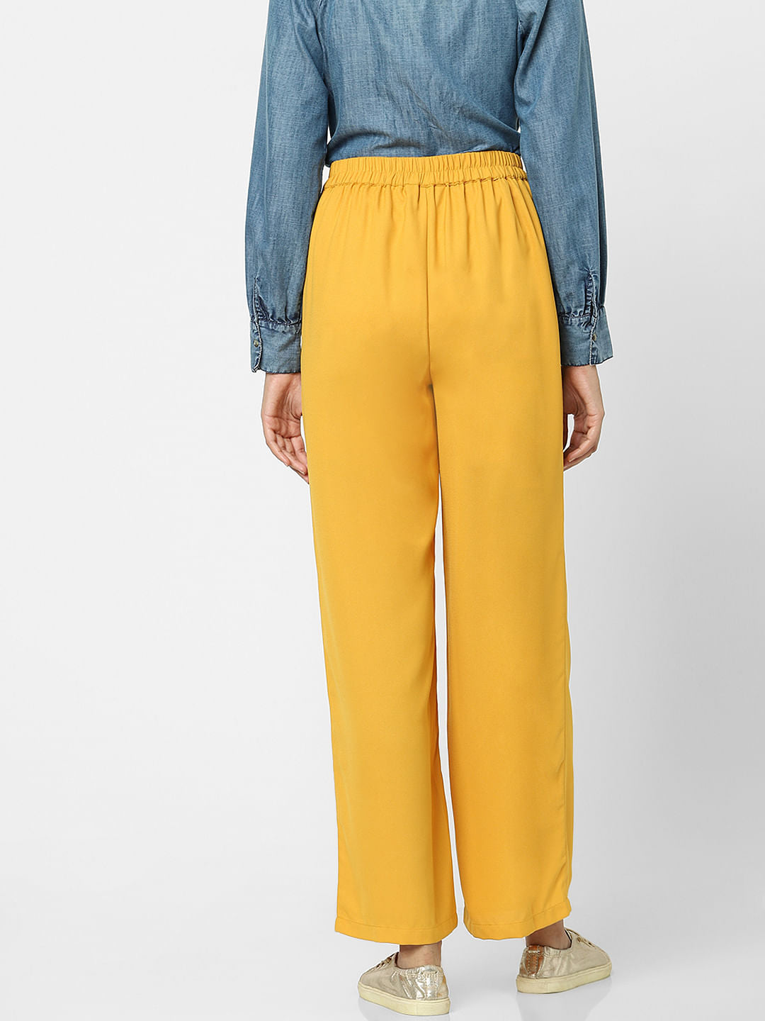 Yellow High Rise Flared Pants
