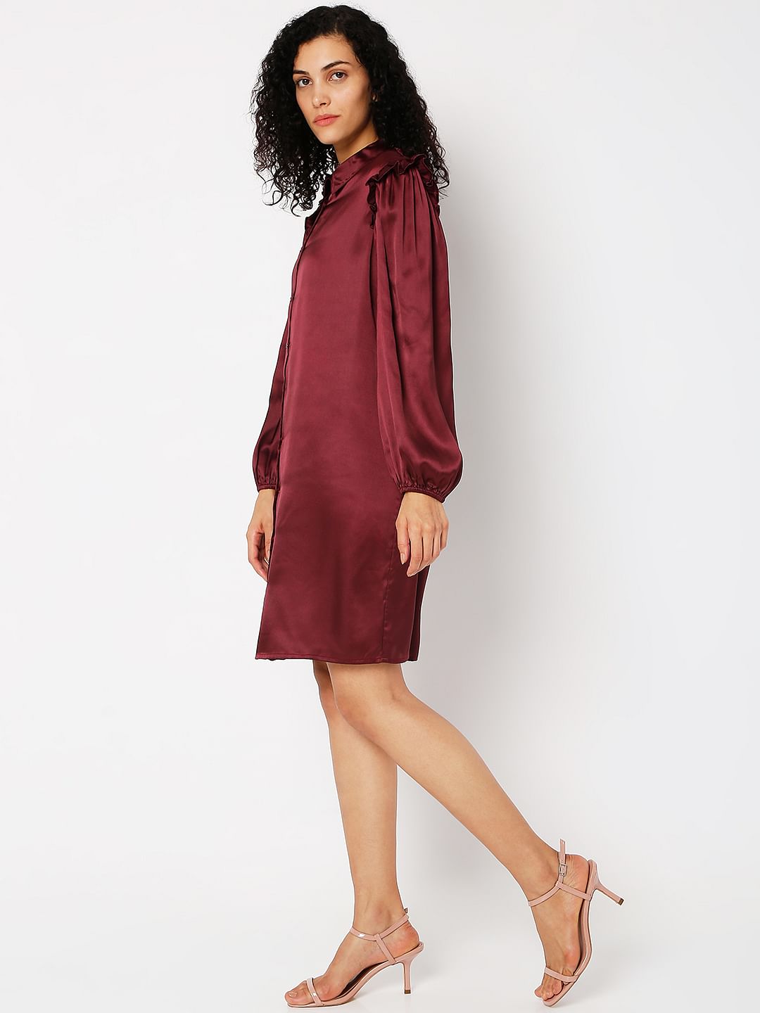 Wine Shirt Dress