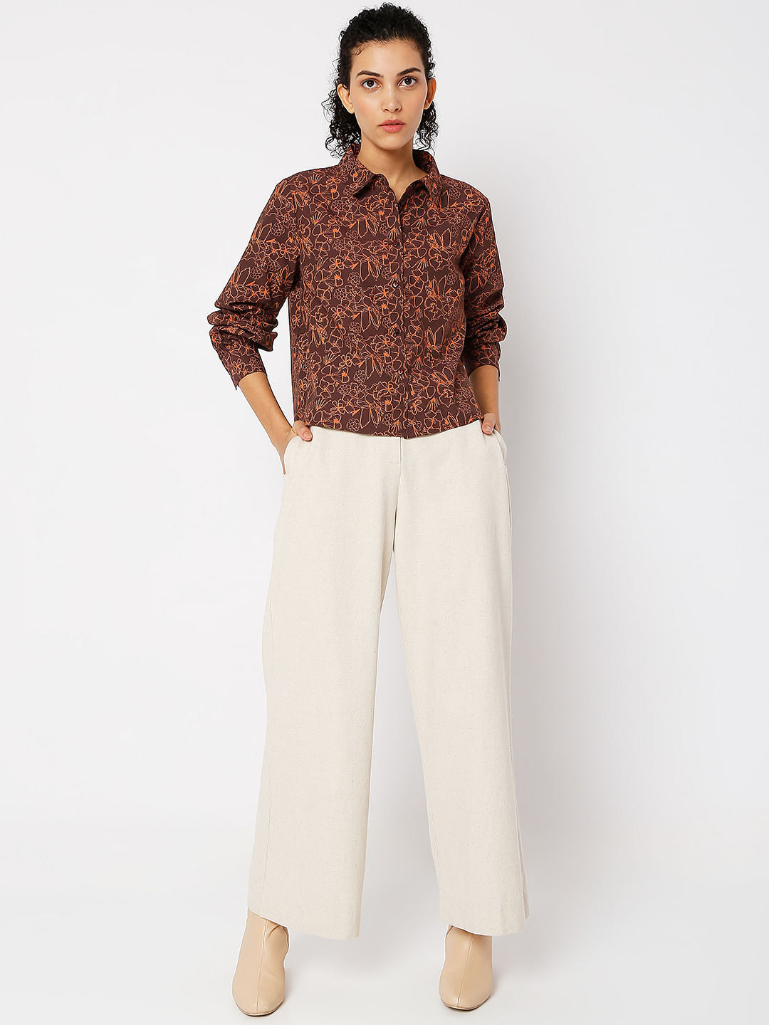 Brown Floral Shirt