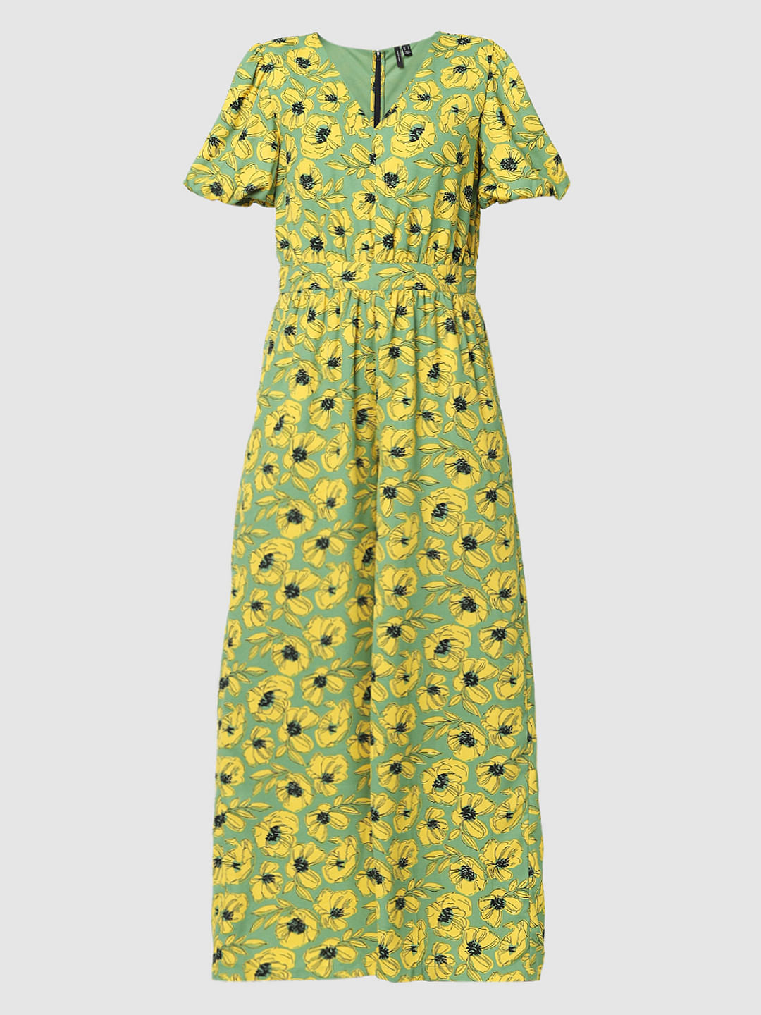 Green Floral Jumpsuit