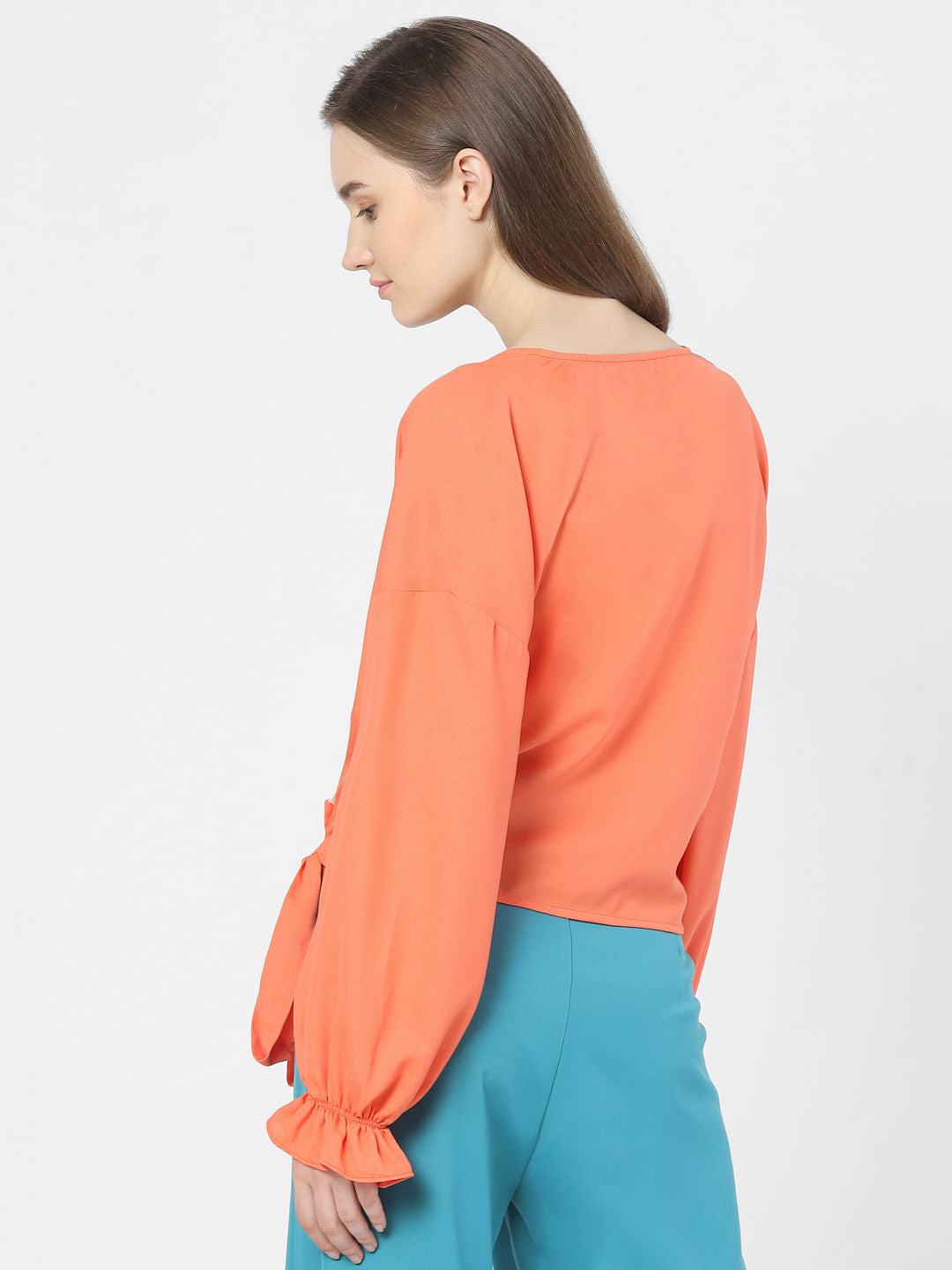 Orange Wrap Top