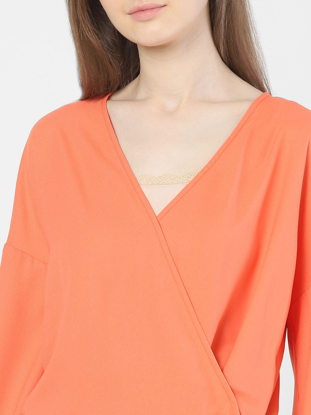 Orange Wrap Top