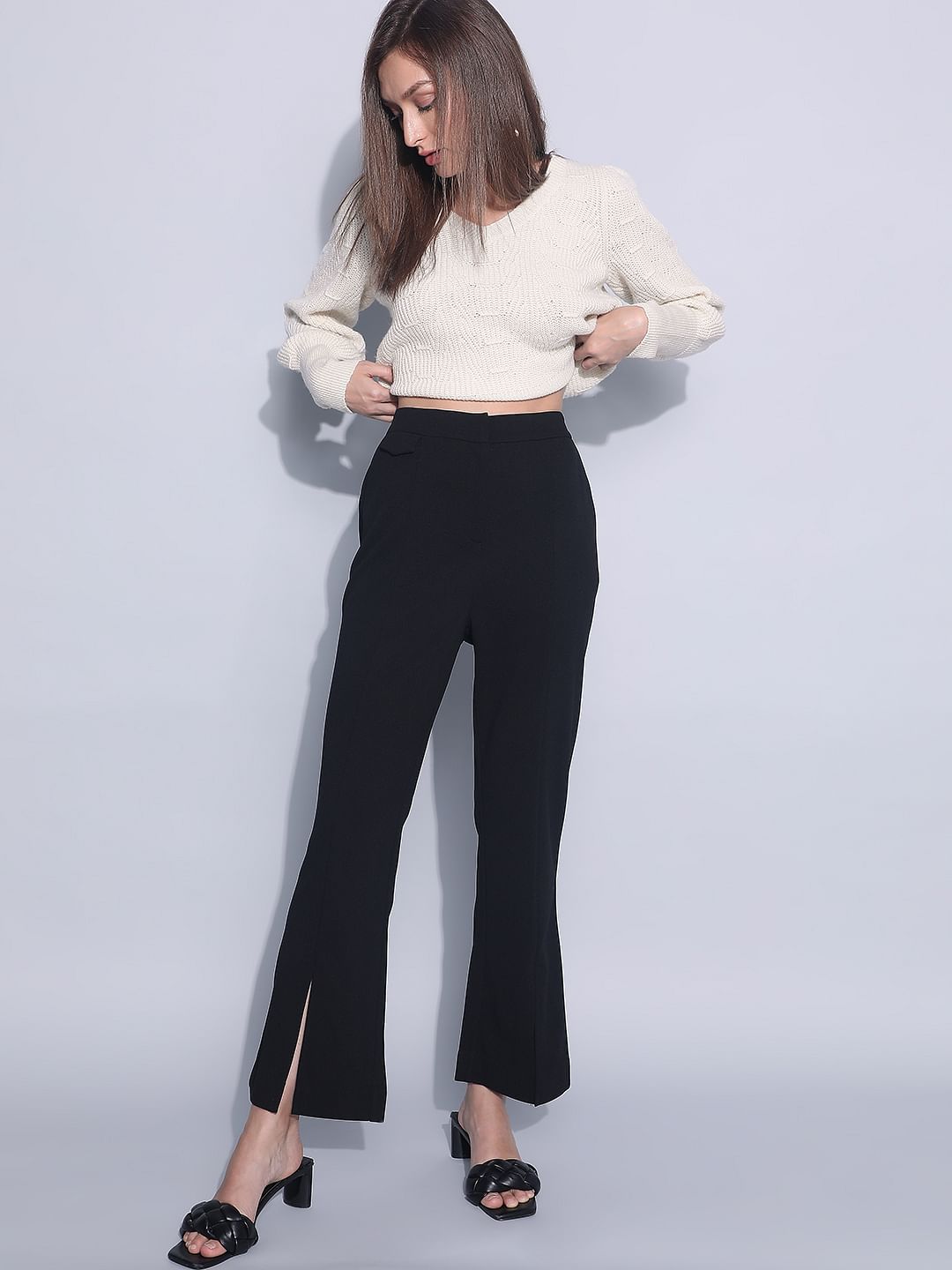 Black High Rise Bootcut Pants