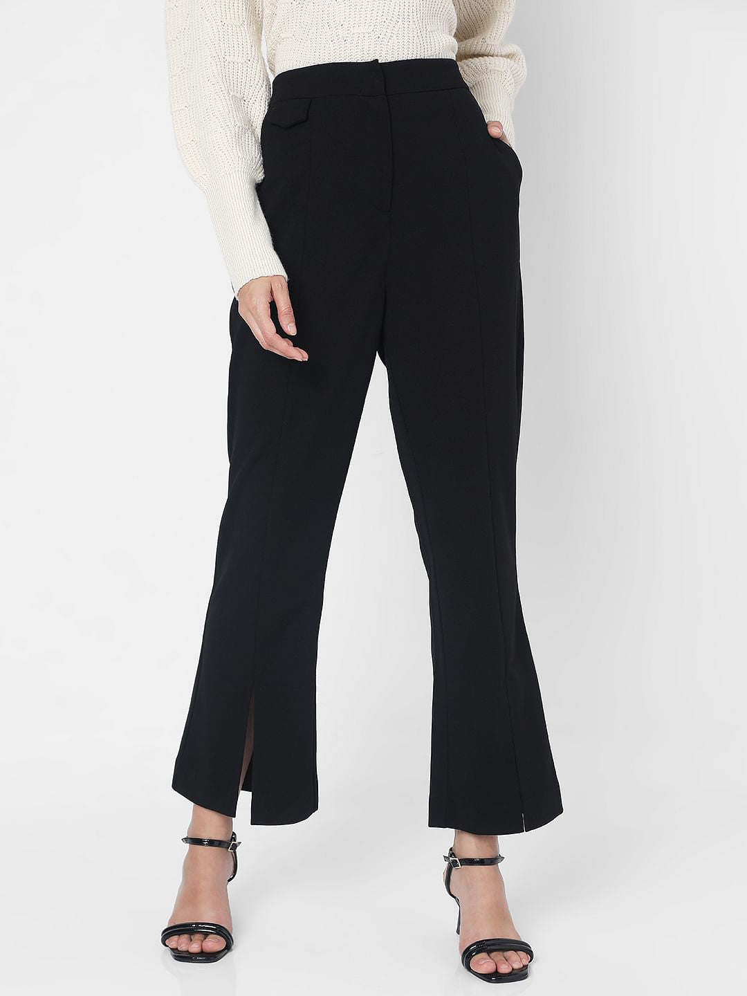 Black High Rise Bootcut Pants