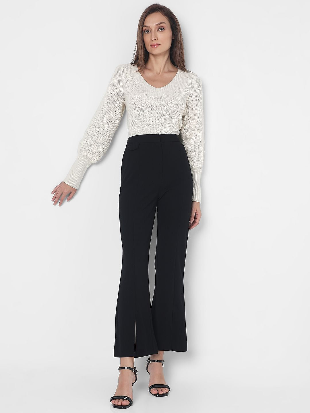 Black High Rise Bootcut Pants
