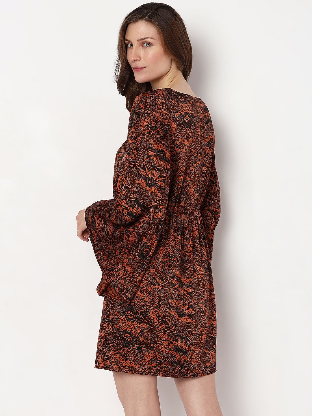 Brown & Black Animal Print Mini Dress