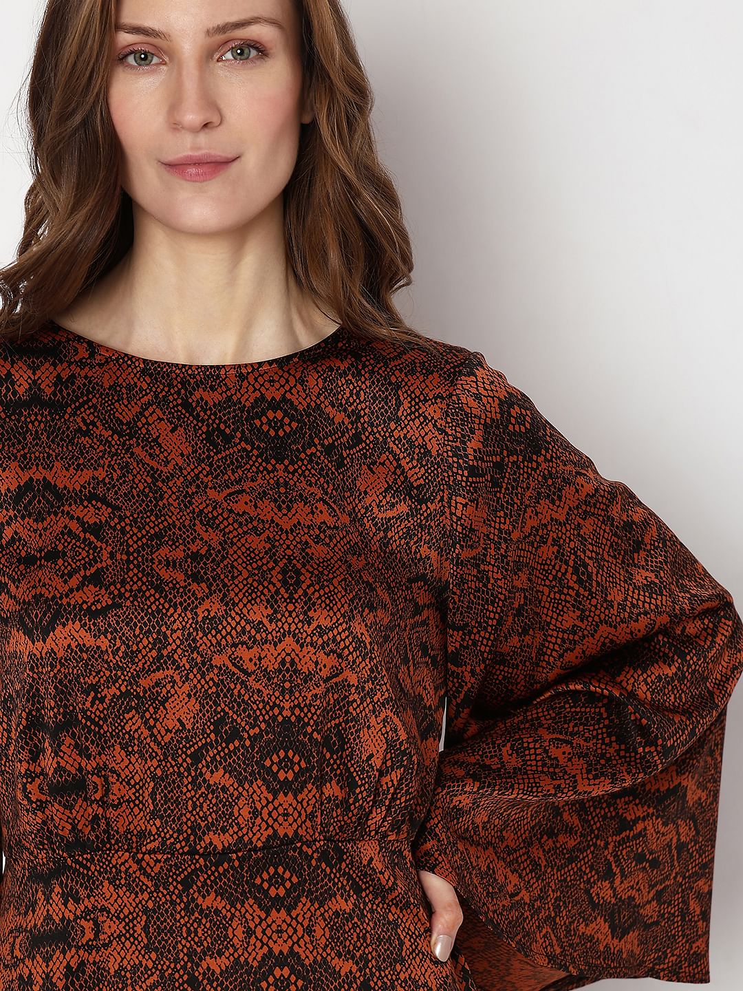 Brown & Black Animal Print Mini Dress