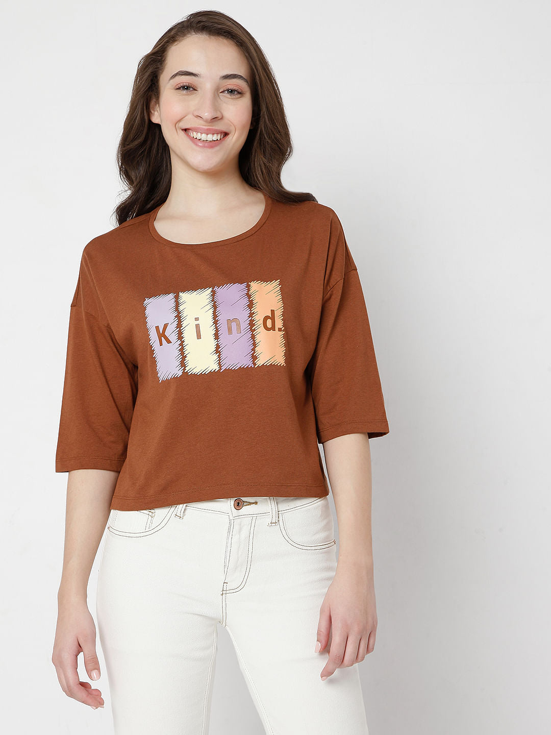 Brown Graphic Print T-Shirt