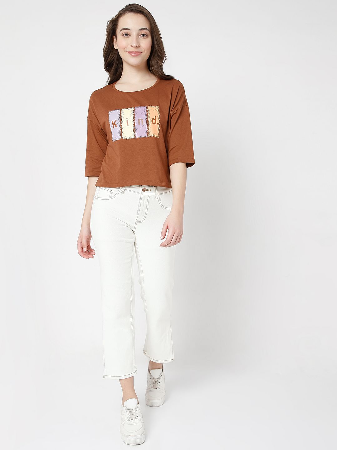 Brown Graphic Print T-Shirt