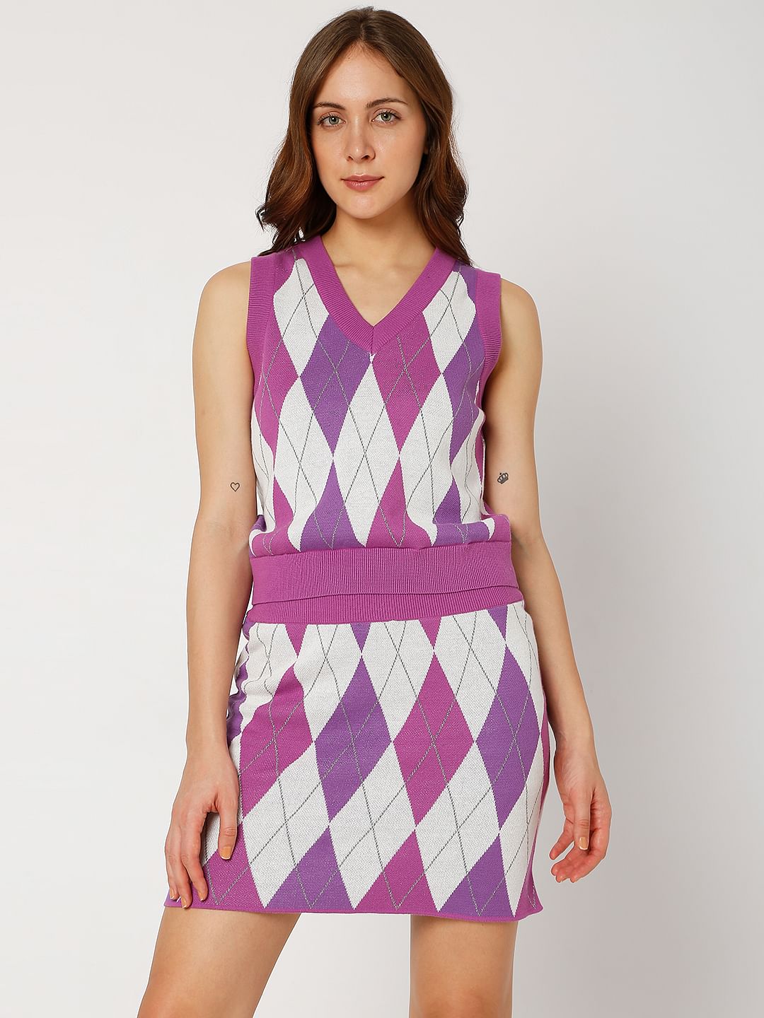 Purple Knit Co-Ord Sweater