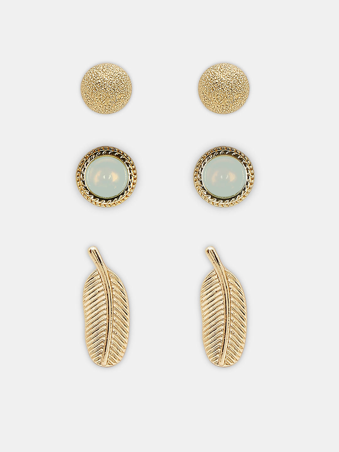 Golden Pack Of 3 Studs