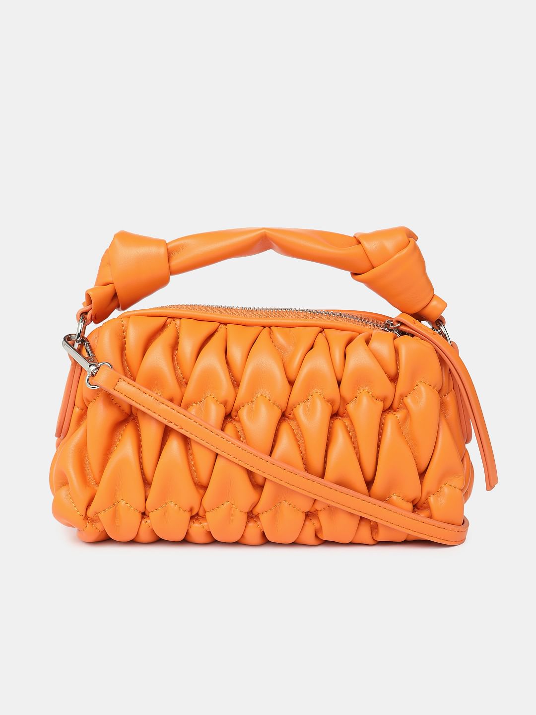 Orange Structured Sling Bag