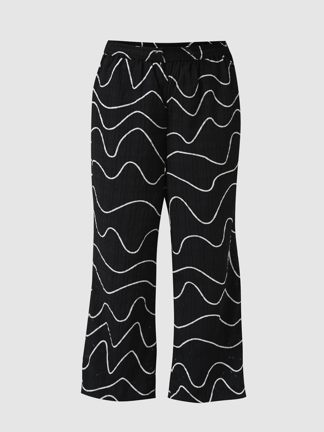 Girl Black Printed Co-Ord Set Pants