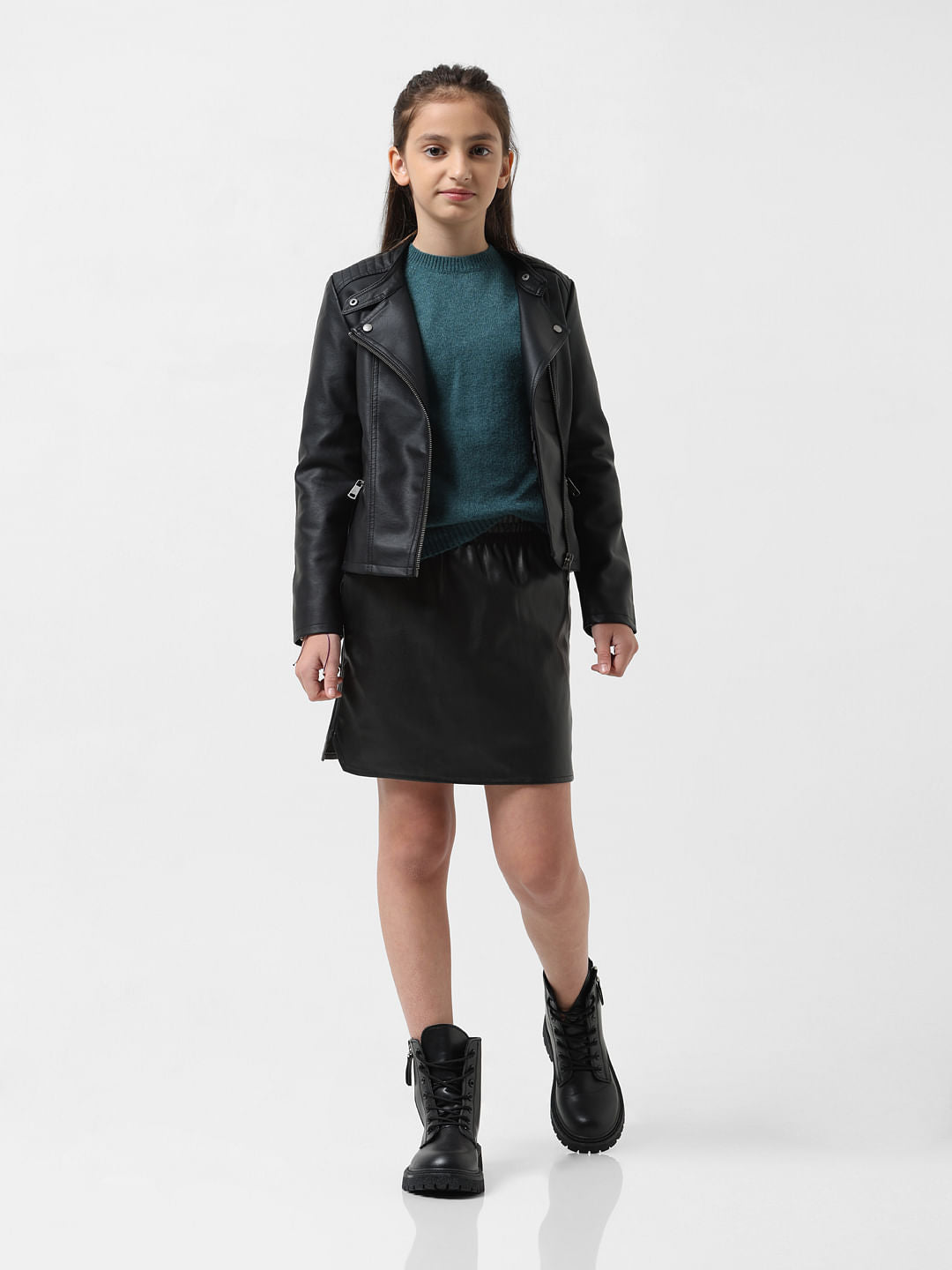 Girl Dark Green Full Sleeves Pullover