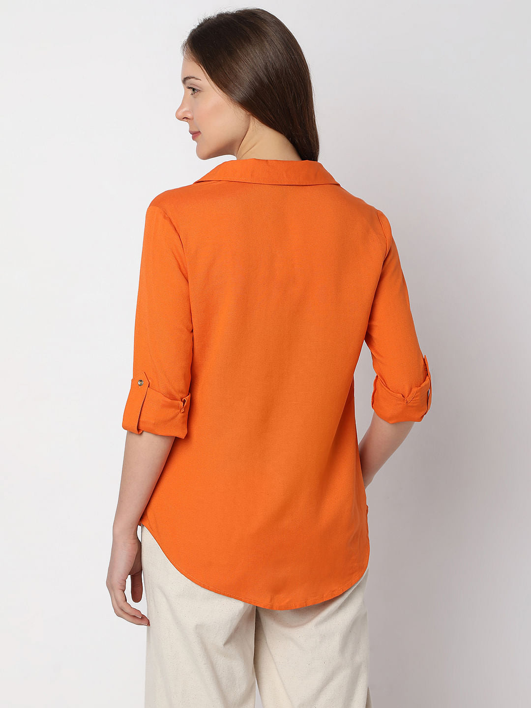 Orange Asymmetric Shirt
