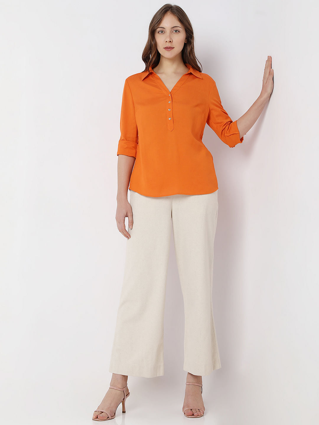 Orange Asymmetric Shirt