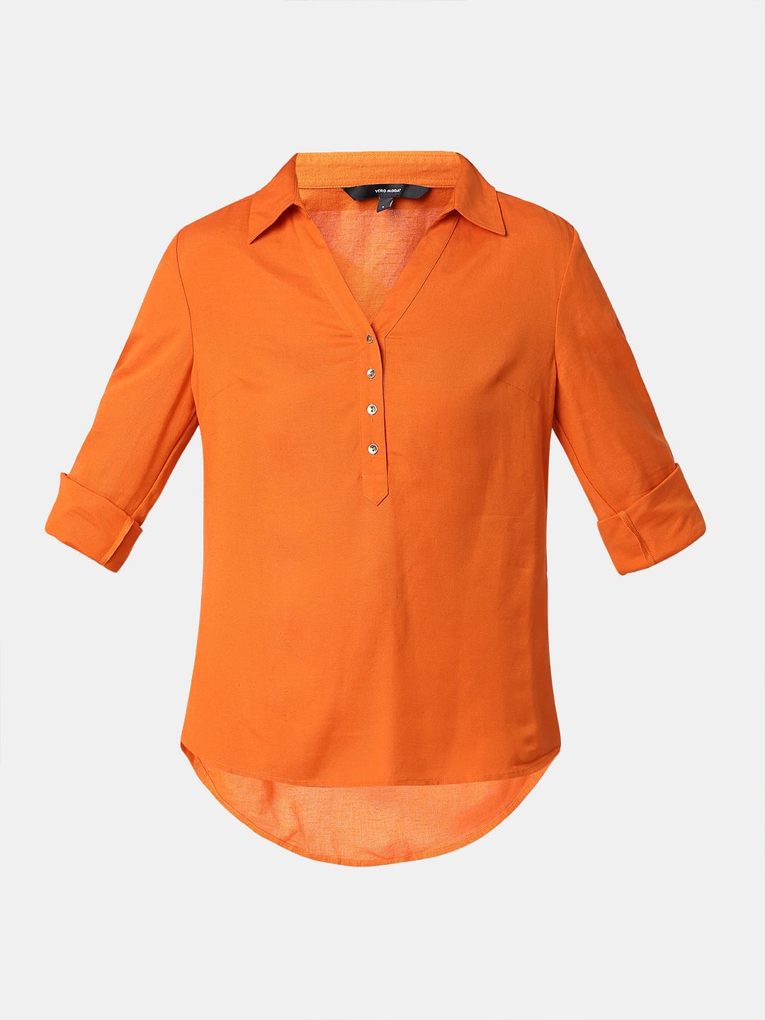 Orange Asymmetric Shirt