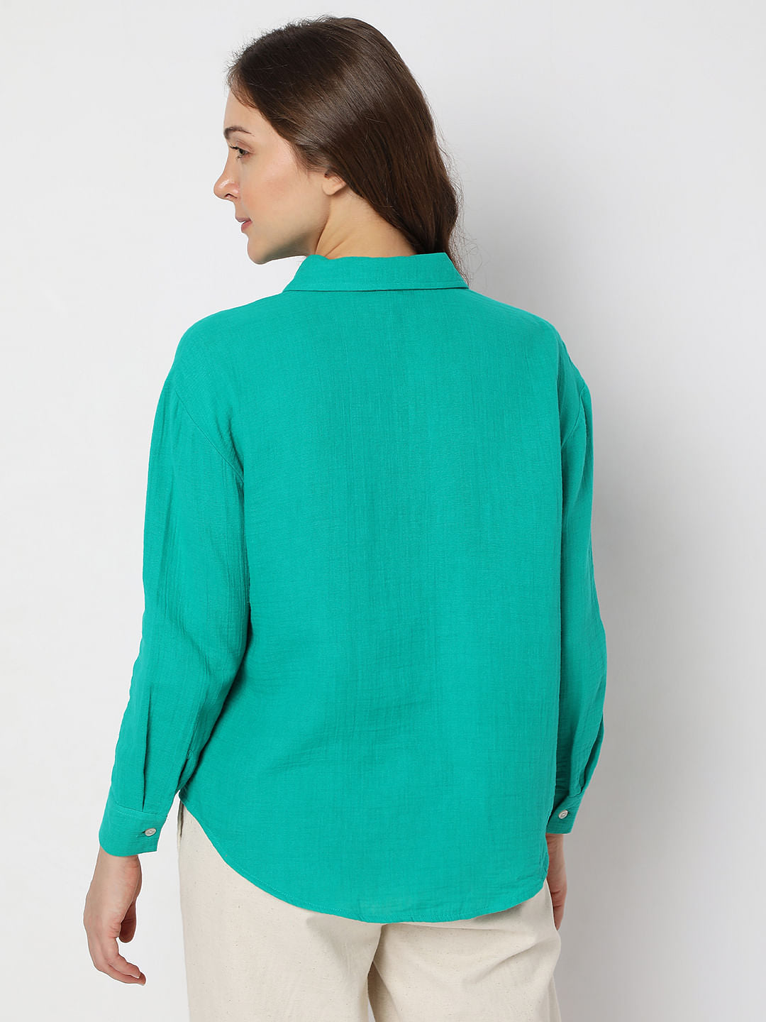 Green Drop Shoulder Shirt