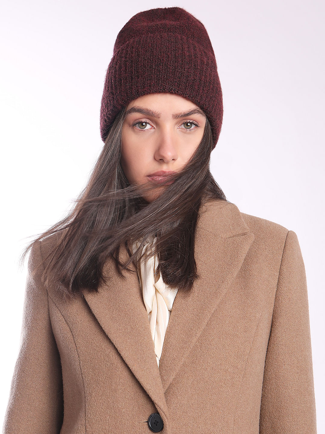 Burgundy Wool Beanie
