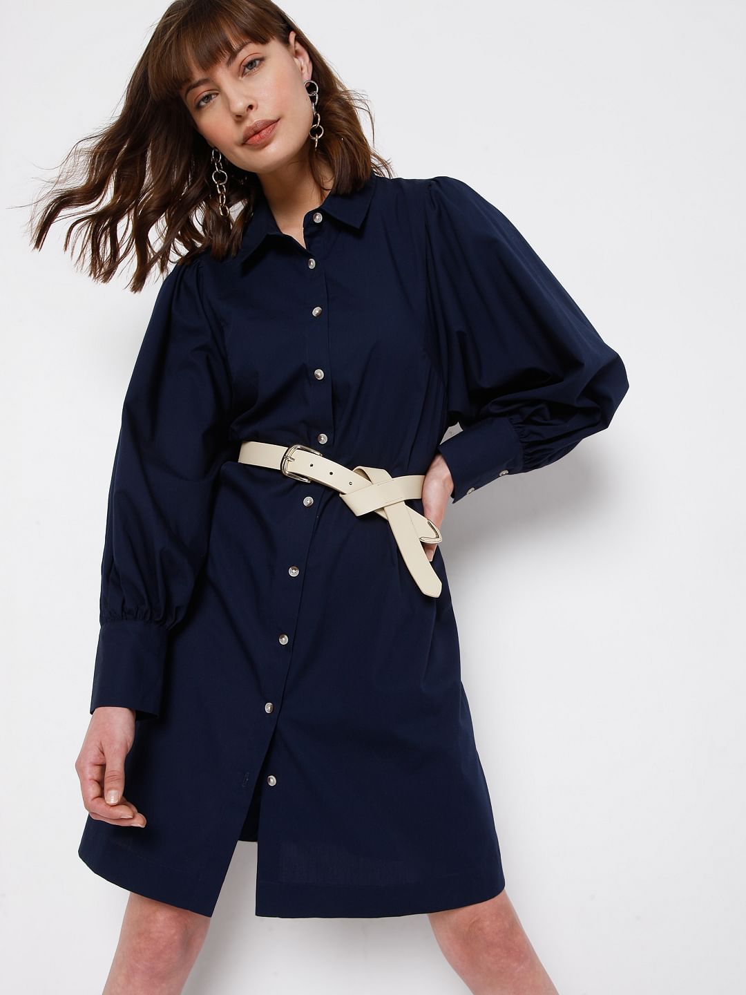 Blue Button Down Dress