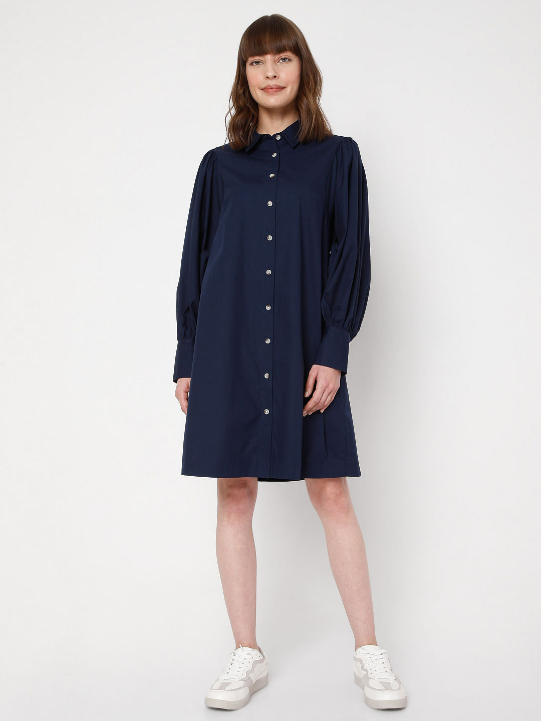 Blue Button Down Dress