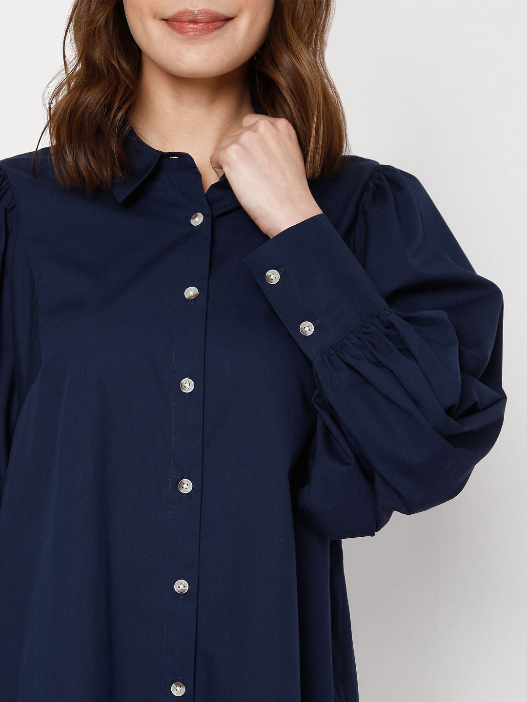 Blue Button Down Dress