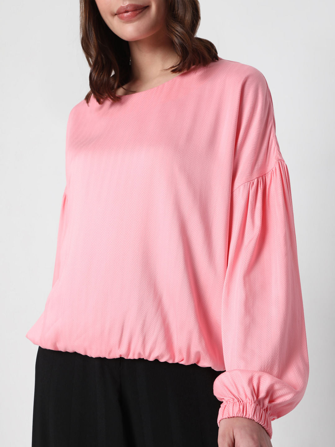 Pink Drop Shoulder Top