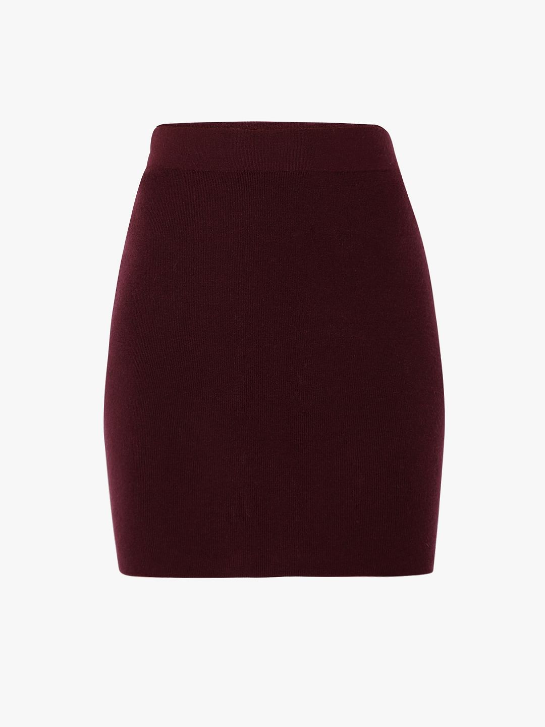 Wine High Rise Bodycon Skirt