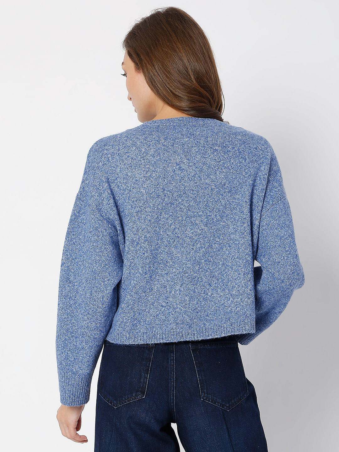 Blue Boxy Fit Knit Top
