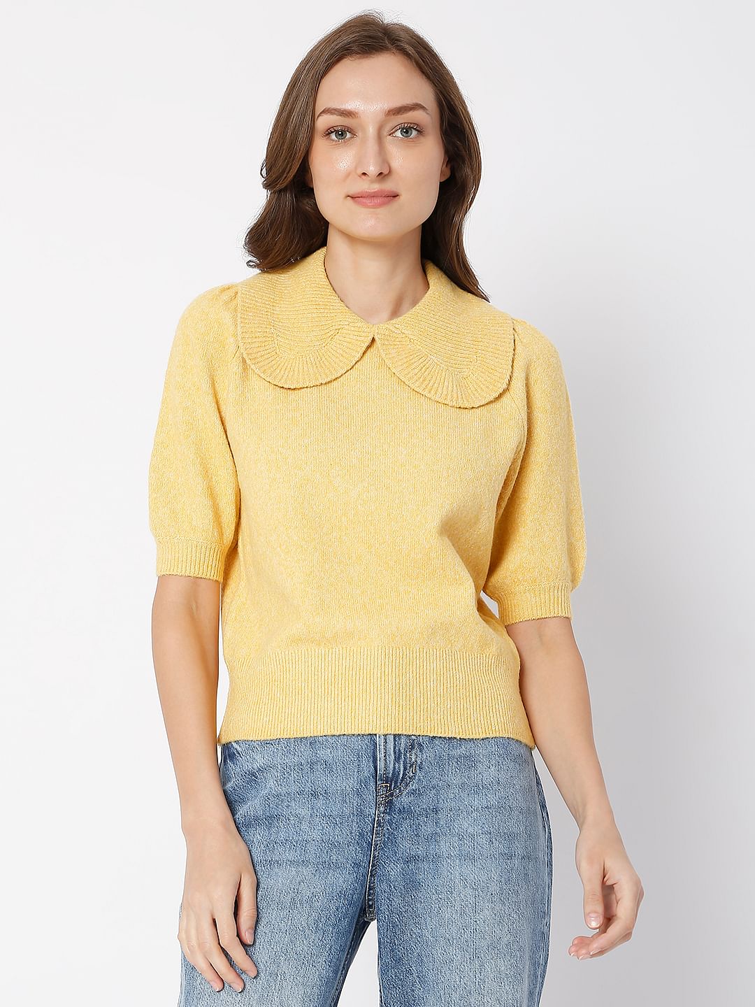 Yellow Peter Pan Collar Top
